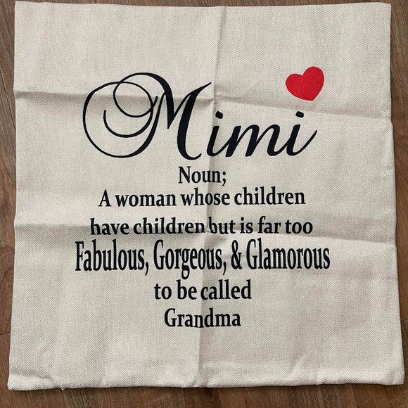 (Only Cover) Grandma Gifts Mimi Pillowcase 18x18 Home Decor Mimi Furniture Decor - Picture 2 of 7